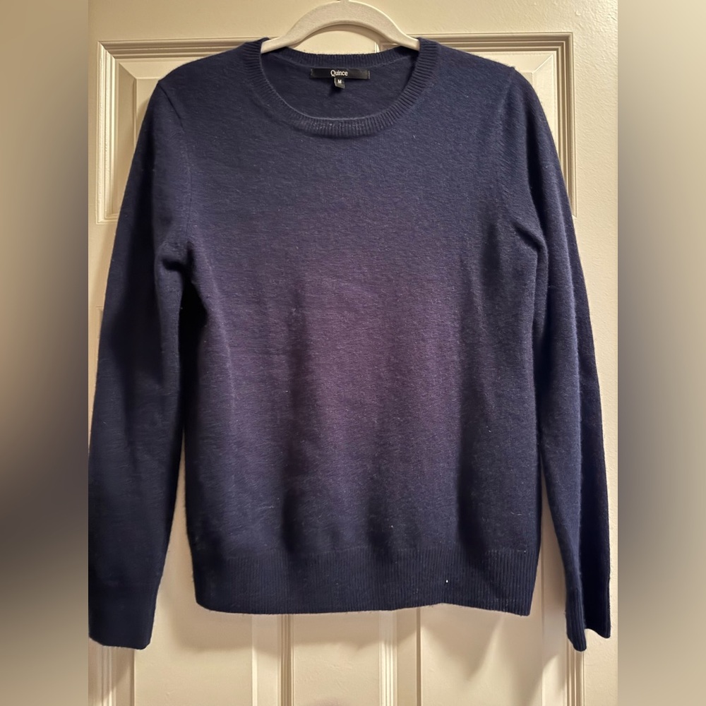 Quince Women's Navy Crew Neck Sweater